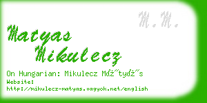 matyas mikulecz business card